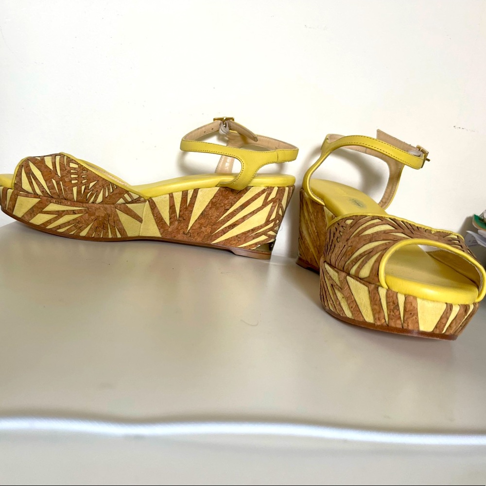 Jimmy Choo wedge 39.5. Prova palm cork suede wedge